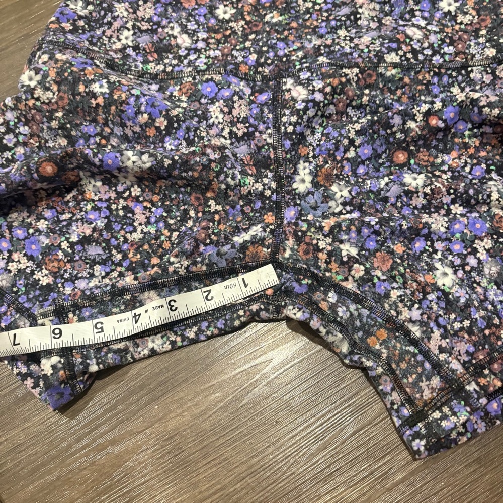 lululemon athletica Floral Print Bike Shorts - Black, Purple, Pink - Picture 4 of 6
